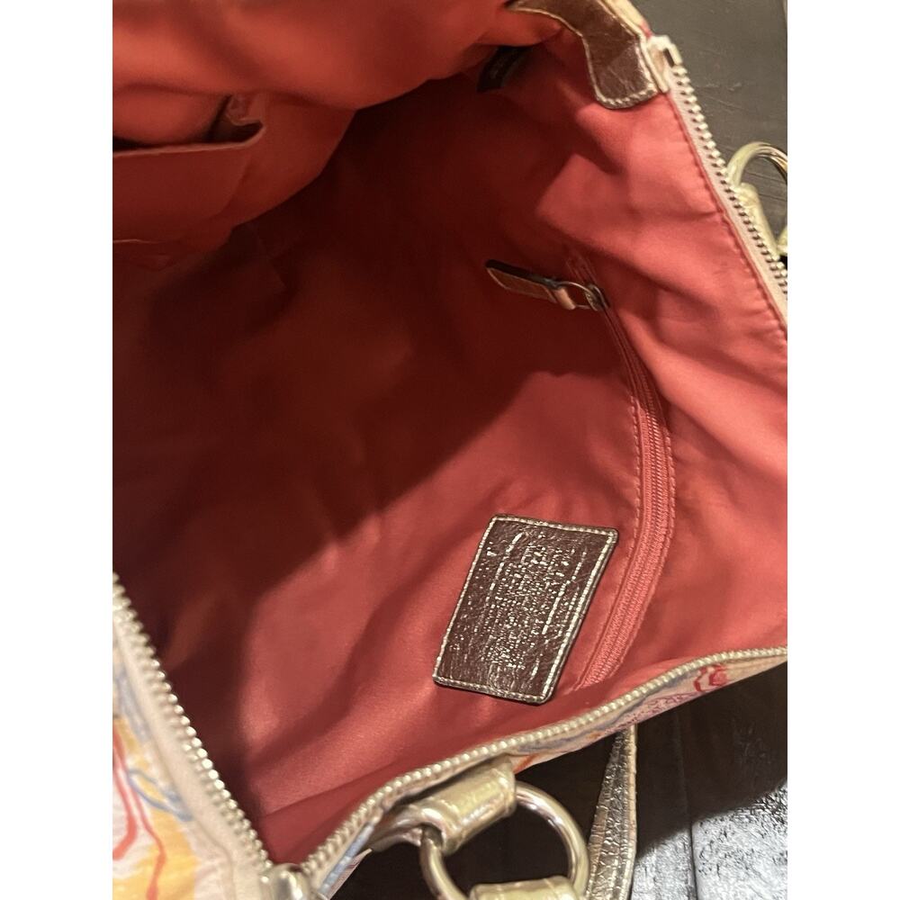 Coach Poppy Dream C Tote Multicolor with Gold Metallic Leather Trim Y2K - Picture 12 of 16